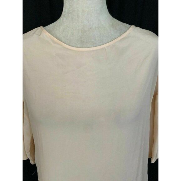 Zara Womens Solid Light Pink Long Sleeve Sheer Top Small - Picture 2 of 7
